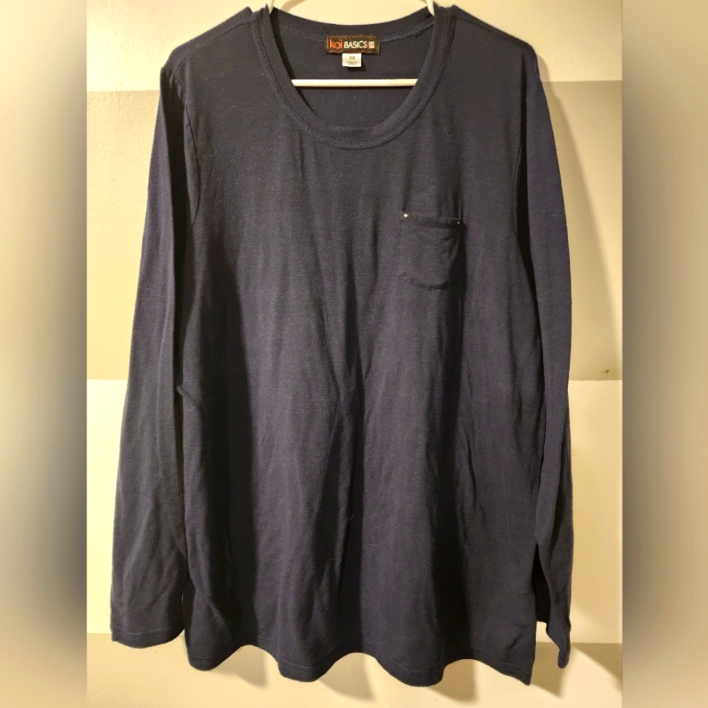 Koi Basics Underscrub Cotton Top Womens XXL Navy Blue